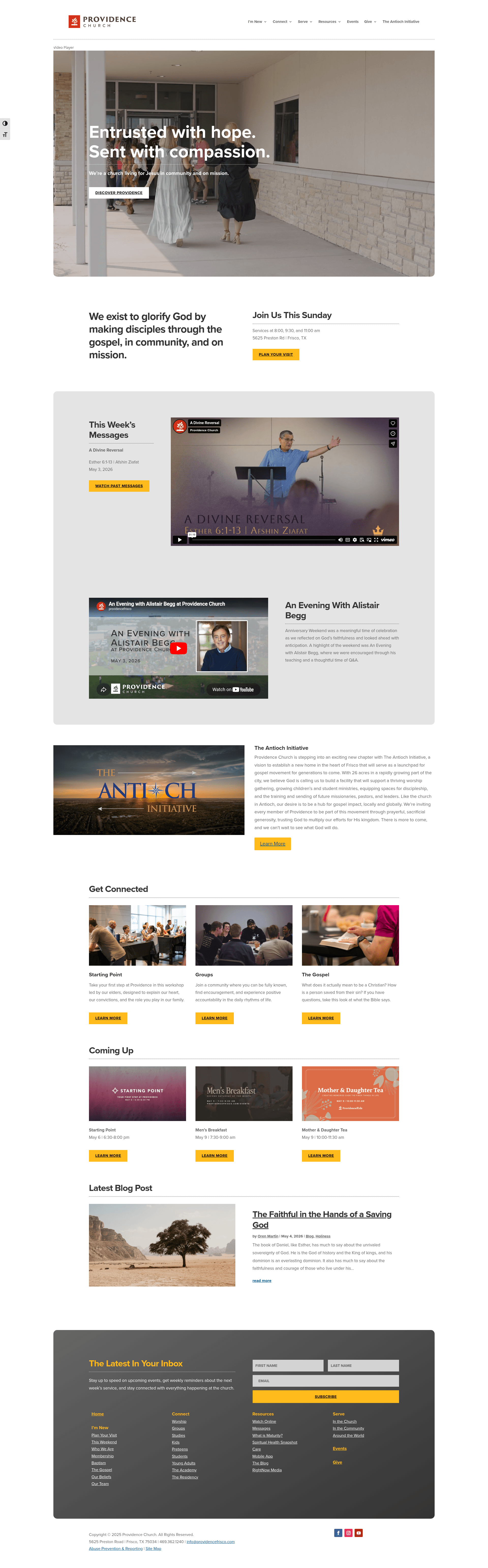 Providence Church Frisco homepage screenshot